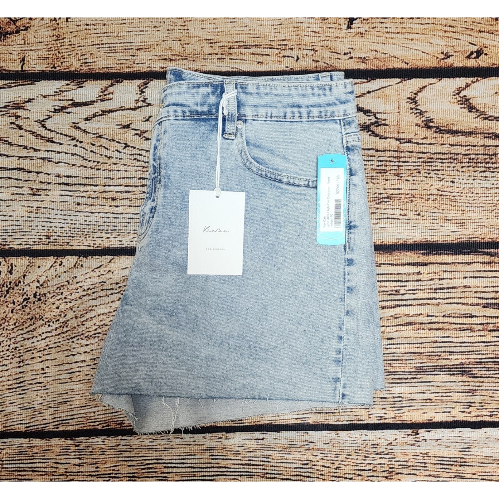 Kancan Lyric Ultra High Rise Size 10 Crossover 3.5” Indigo Blue Denim Shorts — image 5 of 8